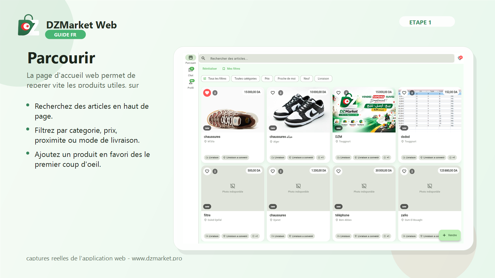 Page d'annonces DZMarket